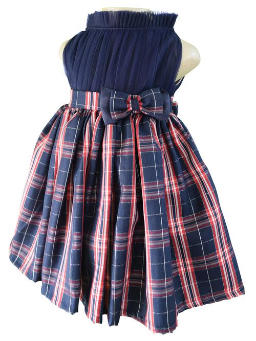 Faye Blue Collared Checks Dress