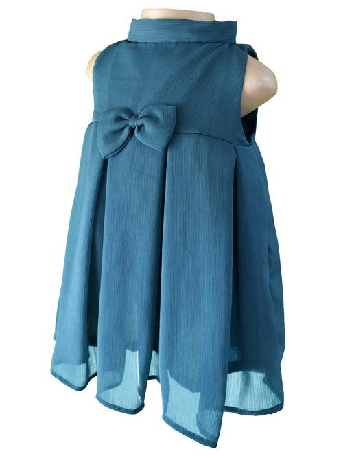 Faye Green Chiffon Pleated Dress