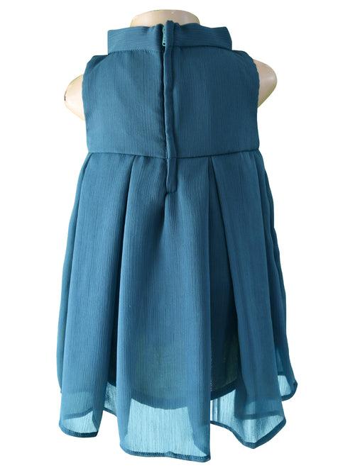 Faye Green Chiffon Pleated Dress