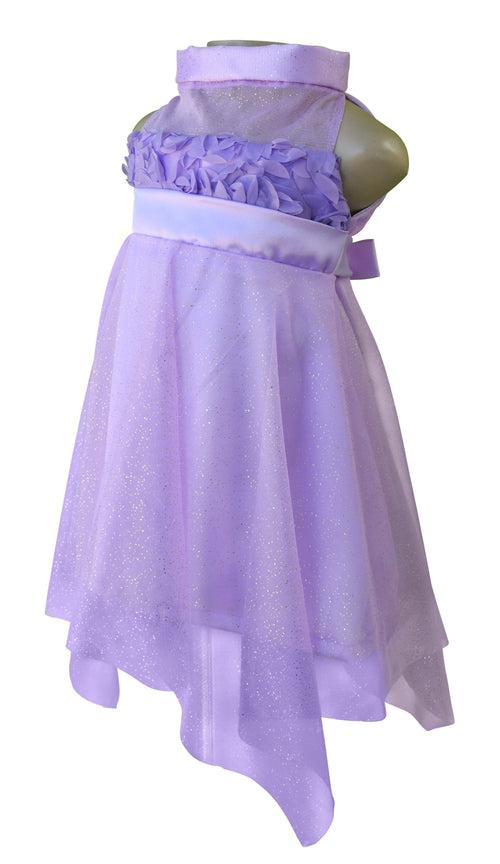 Faye Lilac Rosette Handkerchief Dress