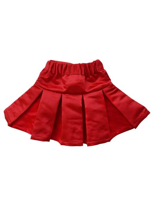 Faye Red Satin Kids Skirt