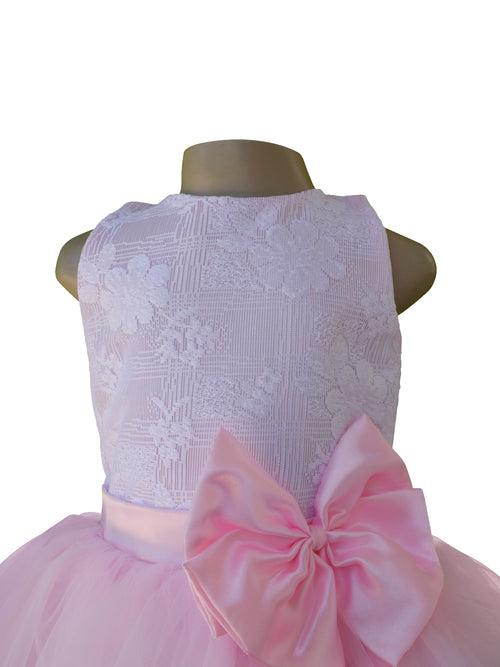 Faye White Lace Pink Net Tutu Dress