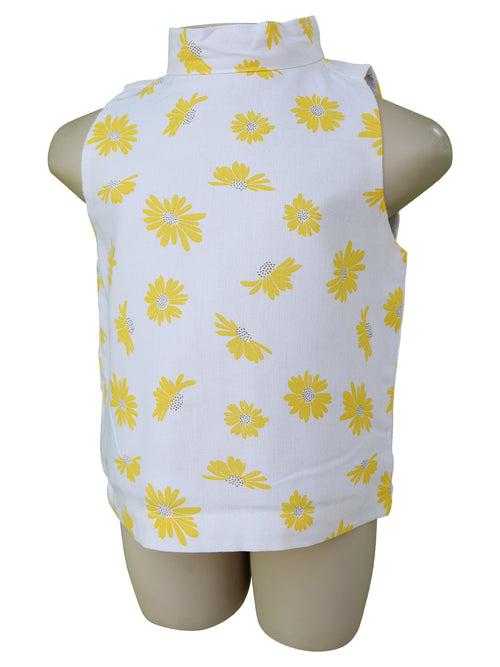 Faye Yellow Floral Crop Top