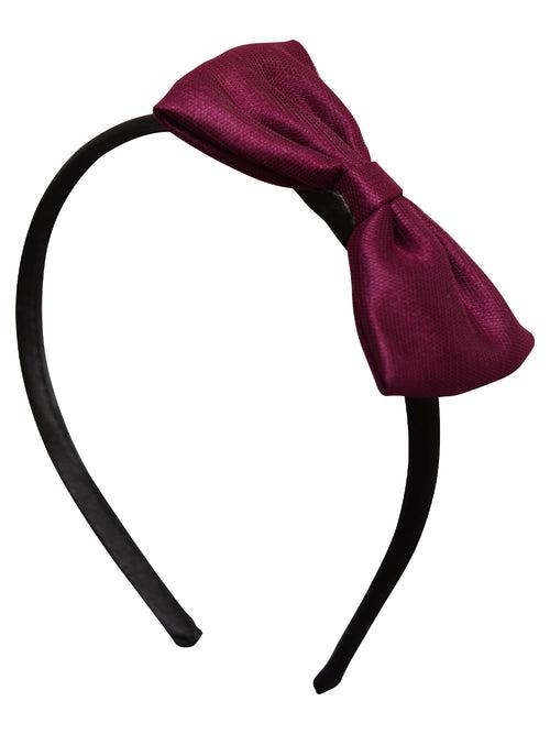 Wine Bow on Black Satin