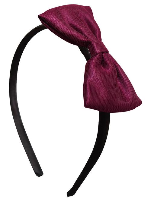 Wine Bow on Black Satin