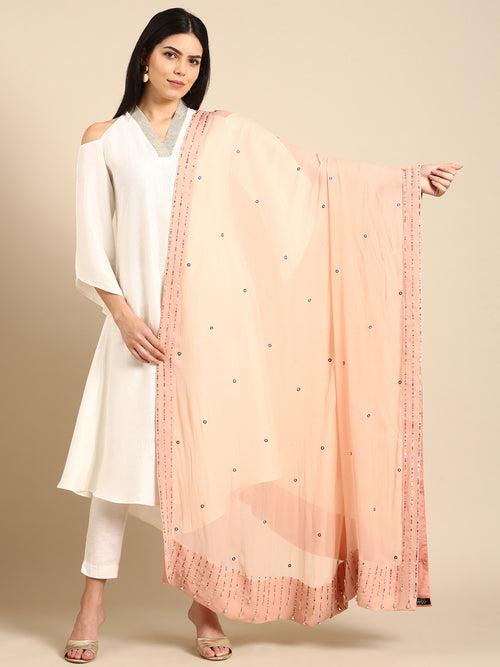 Pink Chiffon Dupatta - ASDPT003