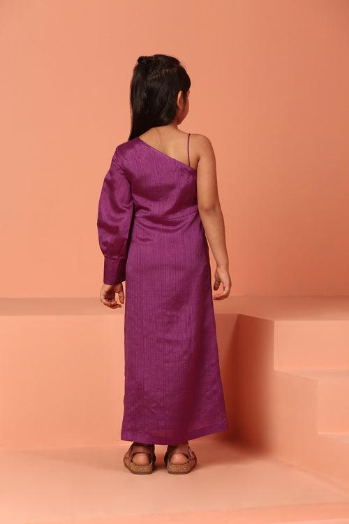 Purple Silk Evening Gown - ASKW011