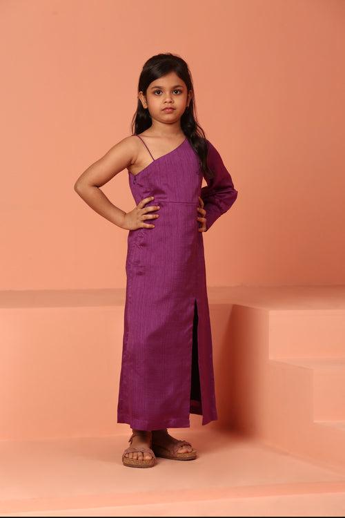 Purple Silk Evening Gown - ASKW011