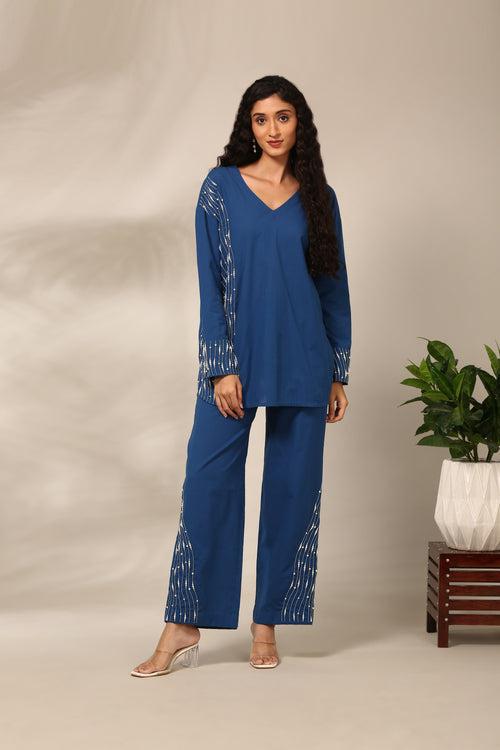 Blue Malai Cotton Pant - ASP071