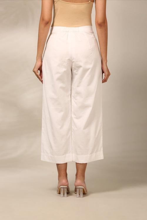 White Malai Cotton Pant - ASPL046