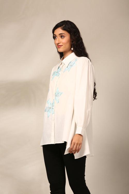 White Malai Cotton Short Top - ASST0100