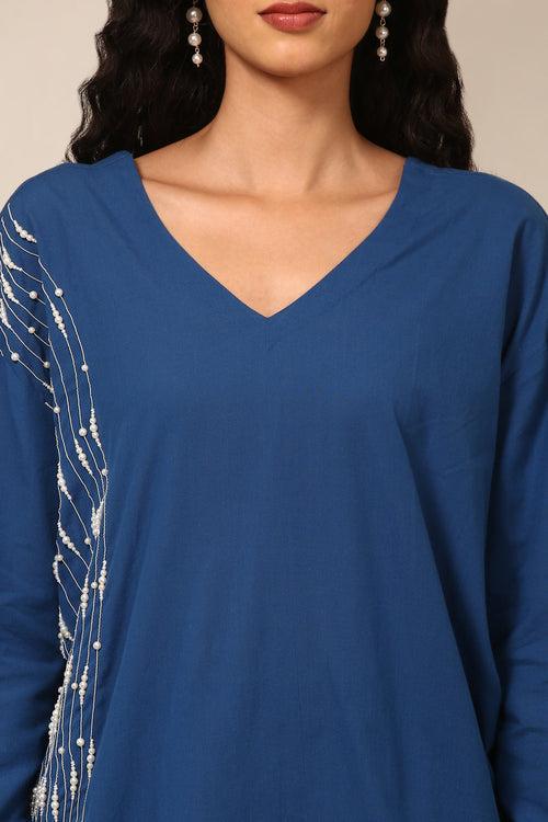 Blue Malai Cotton Short Top - ASST0105