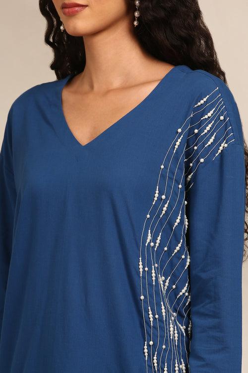 Blue Malai Cotton Short Top - ASST0105