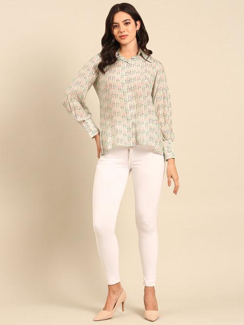 Blue Print Muslin Tops - ASST088