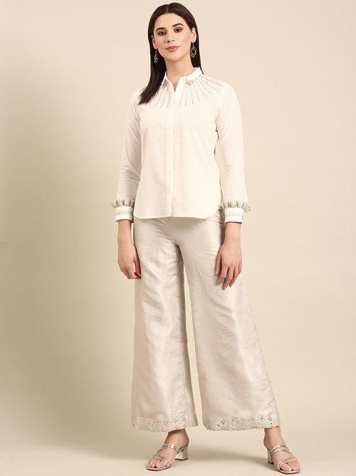 White Malai Cotton Top - ASST096