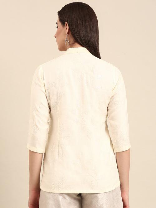 Ivory Chanderi Top - ASST097