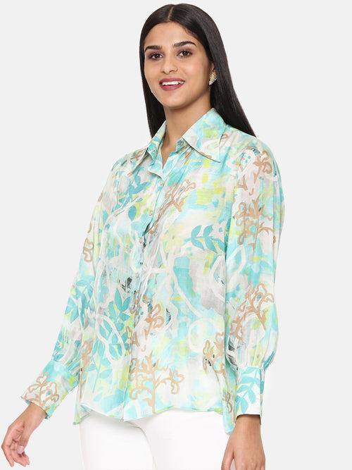 Aqua Printed Comfort Short Muslin Shirt - ASST067