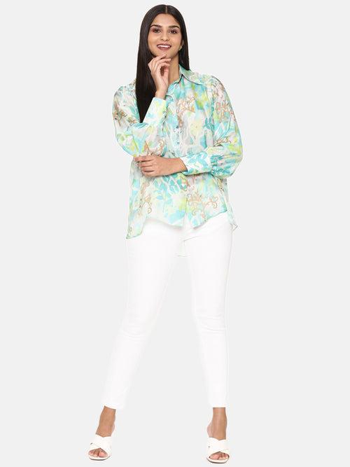 Aqua Printed Comfort Short Muslin Shirt - ASST067