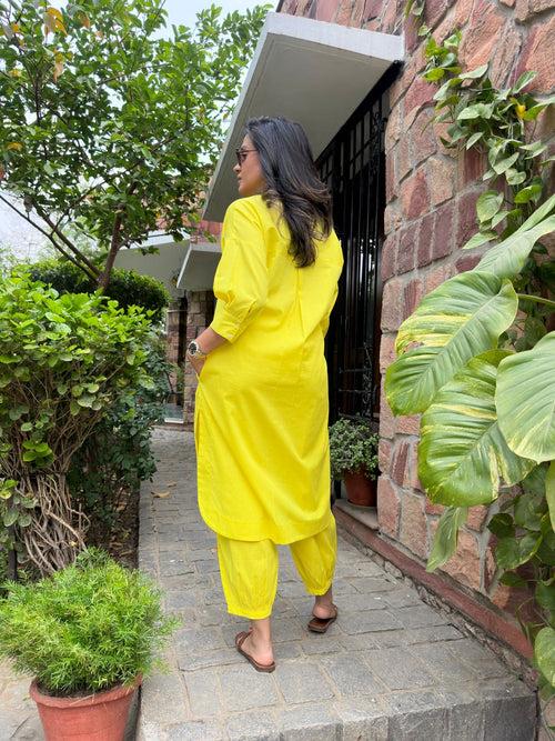 Neon Yellow Cotton KP set