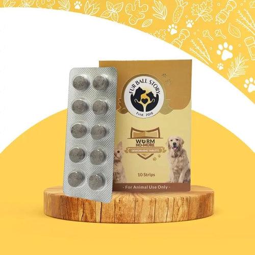 Fur Ball Story Worm No More Deworming Tablets for Dogs & Cats - Pack of 1 Strips (10 Tablets)