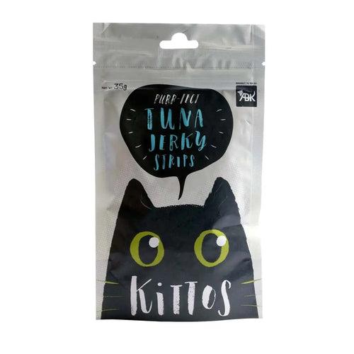 Kittos Tuna Jerky Strips Cat Treats, Best Treat to Train Your pet Easily, Suitable for All Breeds of Cats - (Pack of 2), 35 gm