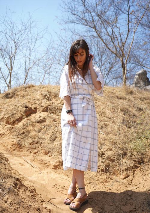 Ivy Dress in Checked Cotton