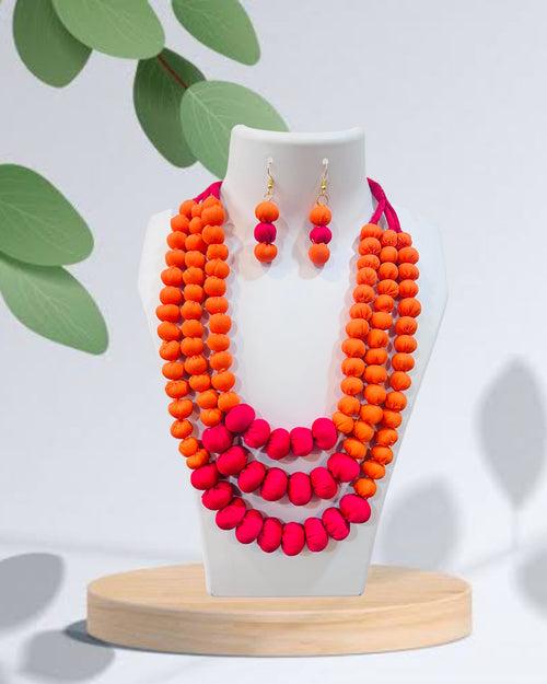 Fabric Beads Necklace