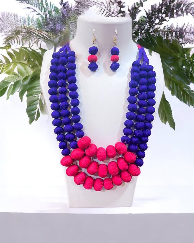 Fabric Beads Necklace