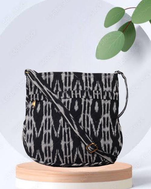 Black Ikat Crossbody Bag