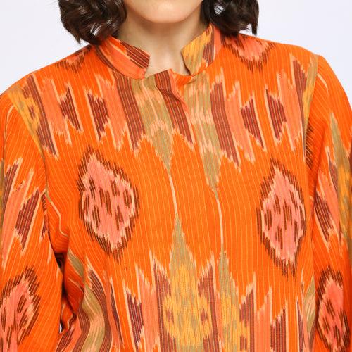 Tangerine Ikat Jacket Dress