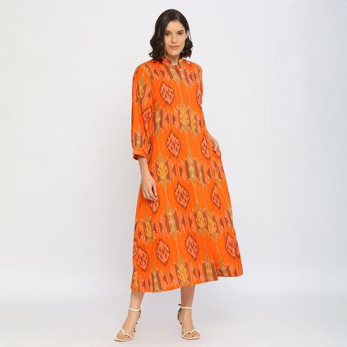 Tangerine Ikat Jacket Dress