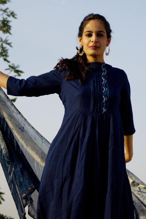 Indigo Cotton Kurta