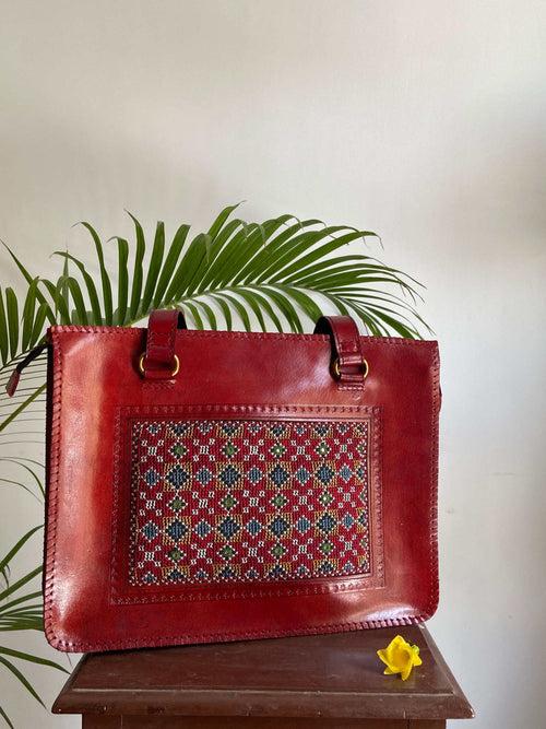 Handmade Red Shoulder Bag