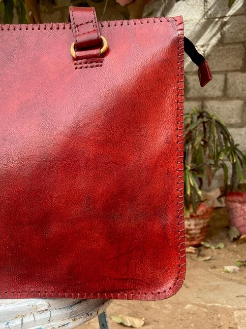 Handmade Red Shoulder Bag