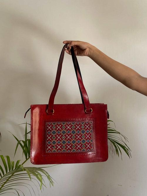 Handmade Red Shoulder Bag