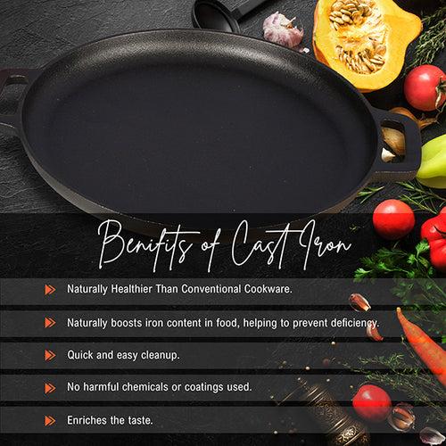 Crownstone Cast Iron Tawa with 2 Loops - 12'' Inch (30cm)