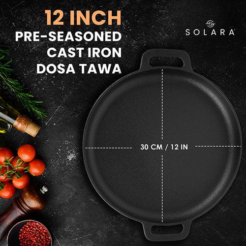 Crownstone Cast Iron Tawa with 2 Loops - 12'' Inch (30cm)