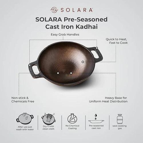 Cast Iron Combo - Kadhai 8" Inch + Paniyaram 12 Cavities