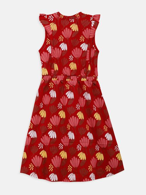 Girls Dress (Style-OTG192215) Red