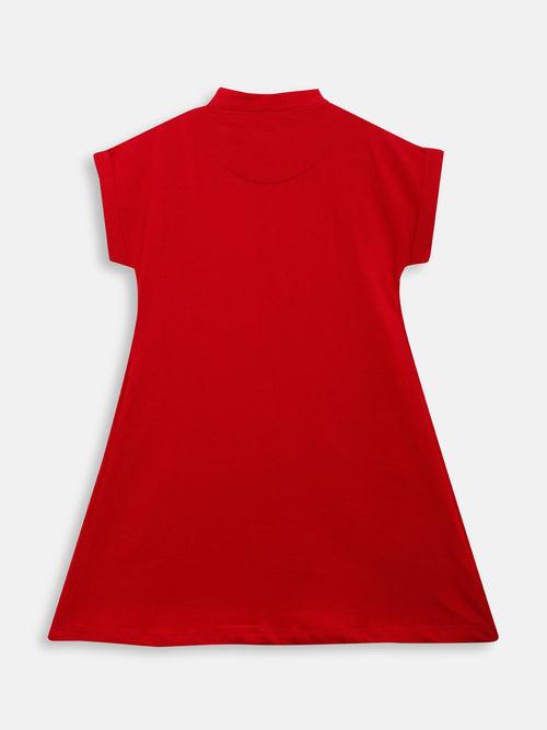 Girls Tunic Top (Style-OTG211205) Red
