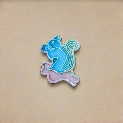 Handcrafted Ceramic Fridge Magnet Squirrel design