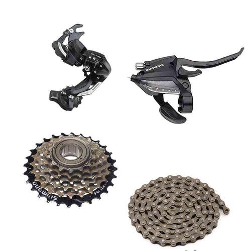 Shimano Gear Set - Non Gear to 7 Speed Bicycle Gears conversion kit