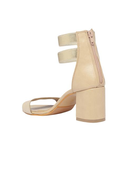 Mary Beige Block Heels