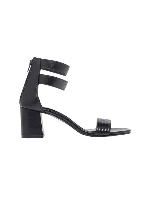 Mary Black Block Heels