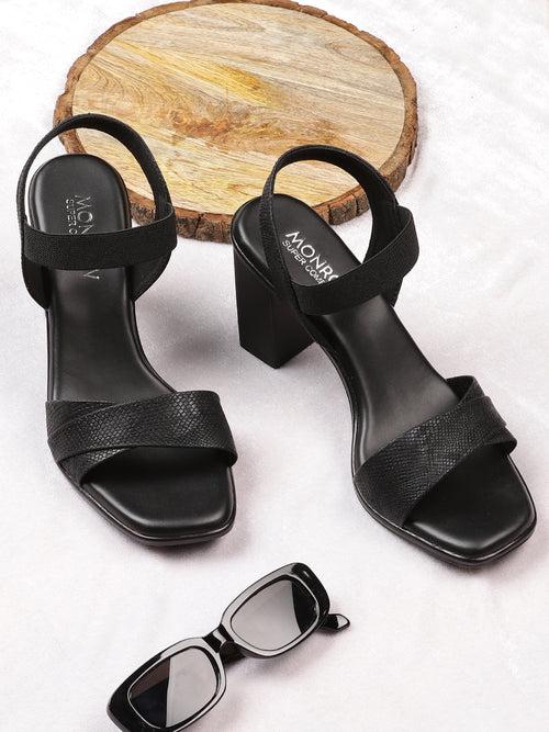 Gina Black Block Heels