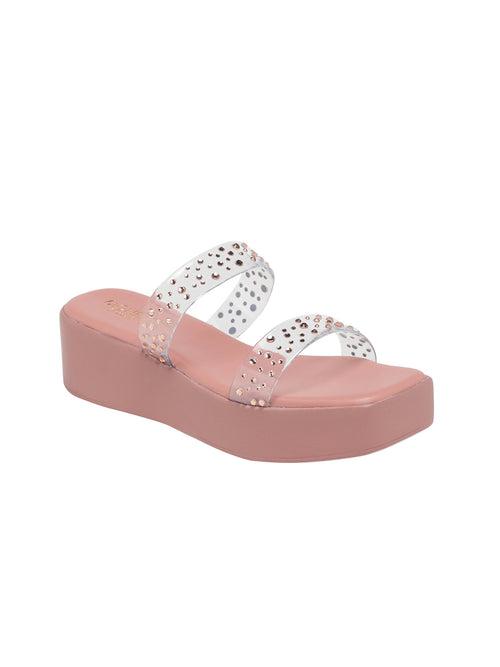 Lenorqi Pink Flatform Heels