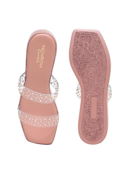 Lenorqi Pink Flatform Heels