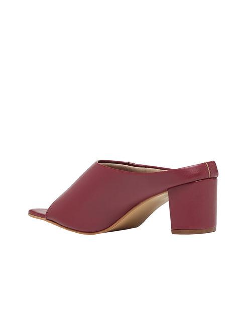 Aamya Maroon Block Heels