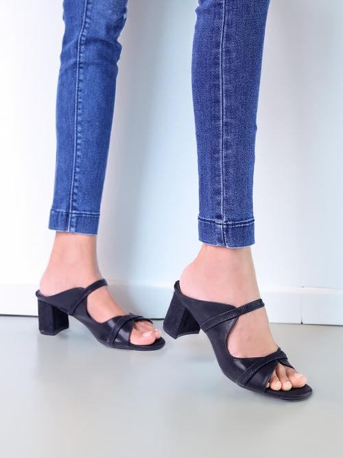 Eleanor Black Block Heels