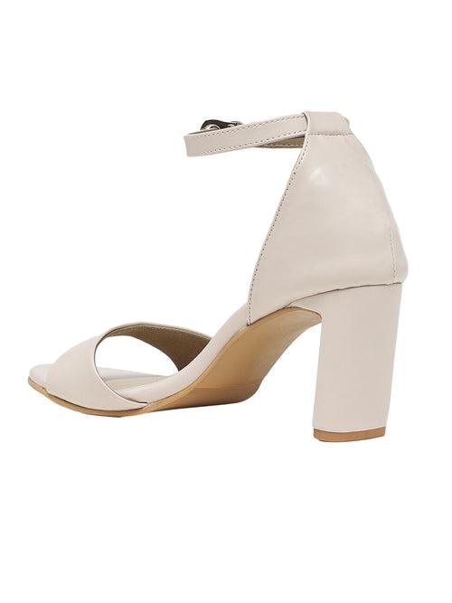 Karima Cream Block Heels